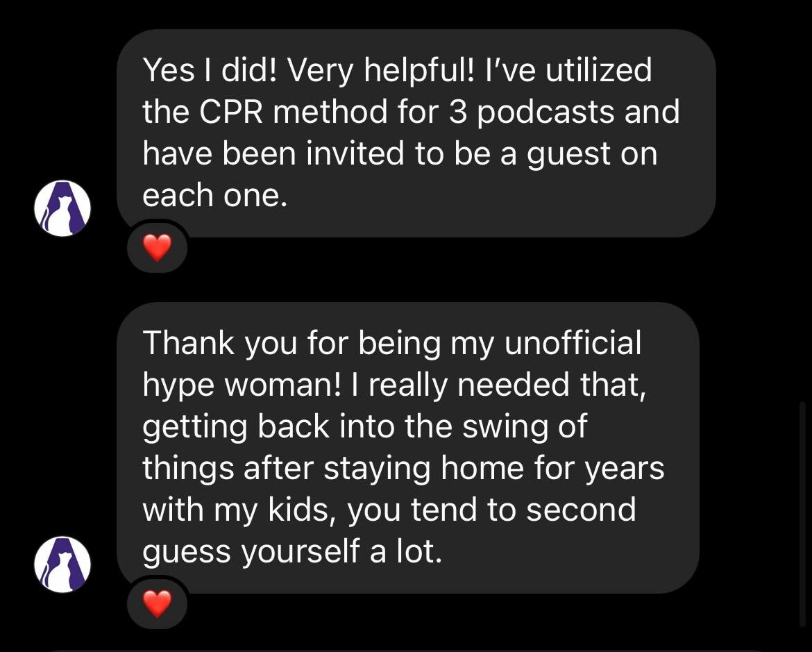 Member landed three podcast guest spots using the CPR method